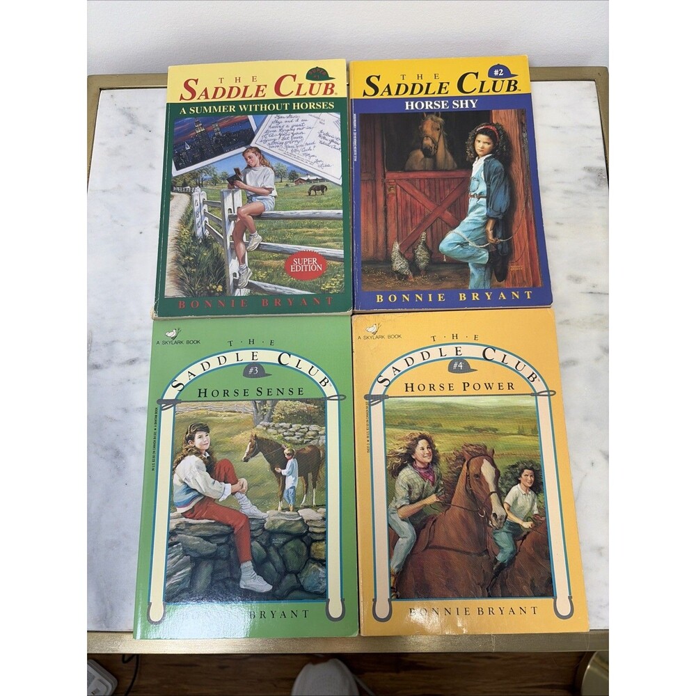 Lot Of 4 The Saddle Club Books By Bonnie Bryant Super #1, #2, #3, #4 (1994)